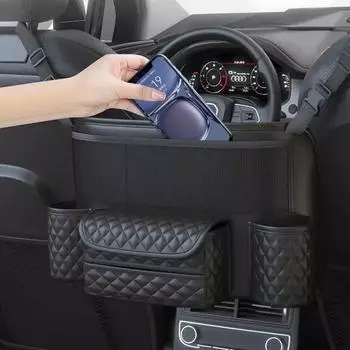 Сумка для хранения средней вешалки для автомобильного сиденья, держатель для сумок класса люкс между сиденьями, карманы для салфеток, сумка для хранения и организации
