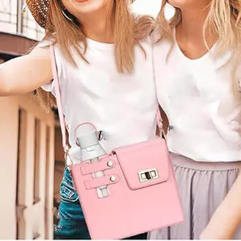 Сумка для хранения стаканов для воды через плечо, аксессуары, переноска для напитков для путешествий, работы, походов розовый