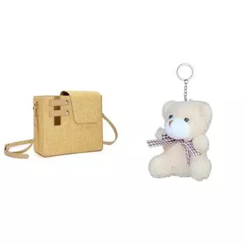 Сумка для хранения стаканов для воды через плечо для женщин из искусственной кожи для путешествий (желтый)