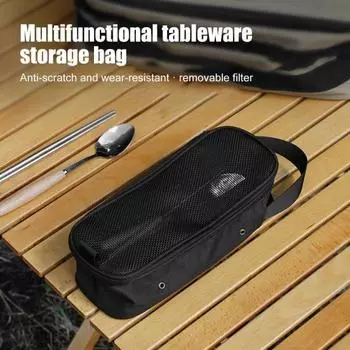 Сумка для хранения столовых приборов на открытом воздухе со съемной дренажной сеткой, водонепроницаемая, портативная, для путешествий и кемпинга