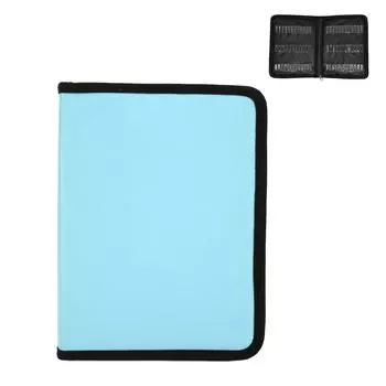 Сумка для хранения сверл для ногтей большой емкости пылезащитный портативный держатель для сверл для ногтей контейнер синий