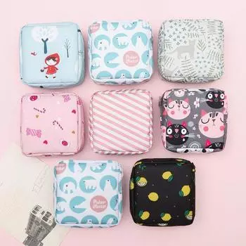 Сумка для хранения тампонов, водонепроницаемая, большой емкости, органайзер для косметики, портативная сумка для ключей, сумка для кабеля передачи данных, гигиеническая сумка для прокладок, школьные принадлежности F