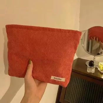 Сумка для хранения туалетных принадлежностей Косметичка на молнии Вельветовая косметичка Клатч Косметичка-органайзер #2