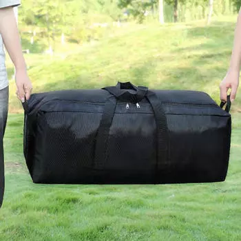 Сумка для хранения туристического снаряжения. Большая спортивная сумка. Прочная черная ткань Оксфорд. 55L