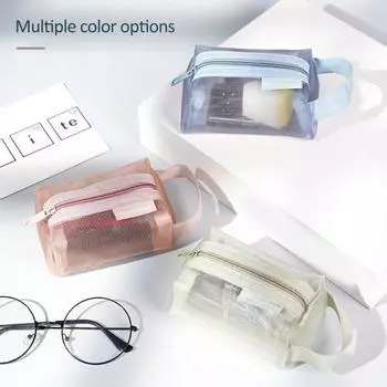 Сумка для хранения, удобный нейлоновый сетчатый кошелек на молнии, многофункциональный органайзер для домашних путешествий чёрный