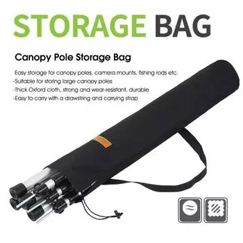 Сумка для хранения удочки с навесом. Высокопрочная водонепроницаемая портативная ручка. Толстая износостойкая ткань Оксфорд большой вместимости. Черная большая сумка для удочки. чёрный