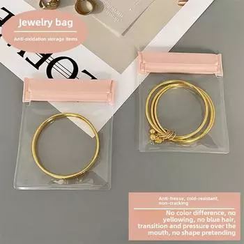 Сумка для хранения ювелирных изделий из шелка EVA 50: Антиокислительное покрытие для сережек, ожерелий, браслетов transparent 6*8 розовый