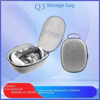 Сумка для хранения VR-очков Meta Quest 3 и Quest 3, материал EVA, портативная и совместимая с различными устройствами с креплением на голове. светло-серый