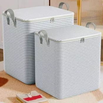 Сумка для хранения в гардеробе Складная застежка-молния с ручкой Корзина для хранения одежды Органайзер для шкафа Пакет для переезда Пододеяльник Чехол для хранения S жёлтый