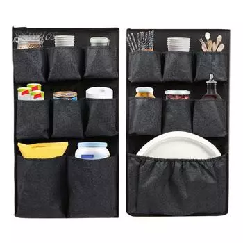 Сумка для хранения в холодильнике, подвесной органайзер с 15 карманами, дышащая ткань, простая в установке, органайзер для хранения в холодильнике серый