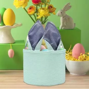 Сумка для хранения в виде пасхального кролика с ручкой, складной дизайн, индивидуальный органайзер для хранения, сумка-тоут с ушками кролика зелёный