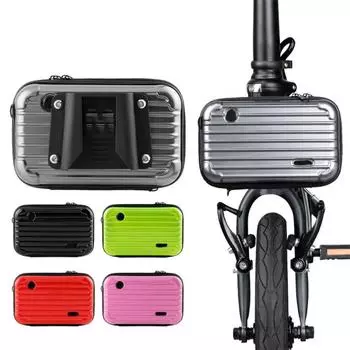Сумка для хранения велосипеда спереди, водонепроницаемая жесткая сумка для велосипеда с двойной молнией, композитный материал EVA серый