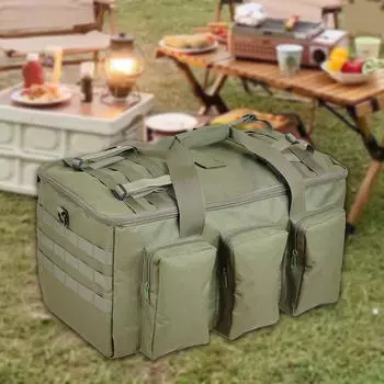 Сумка для хранения вещей для кемпинга, большая вместимость, сумка для переноски, дорожная сумка-тоут хаки