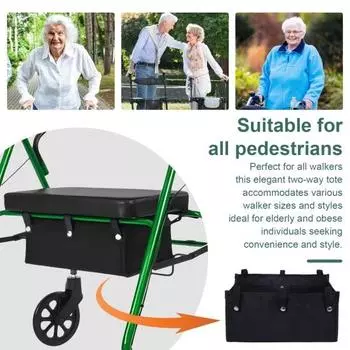 Сумка для хранения вспомогательных средств для ходьбы с несколькими карманами, вместительная водонепроницаемая тканевая сумка для хранения, функциональная сумка-органайзер чёрный