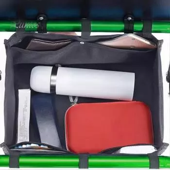 Сумка для хранения вспомогательных средств для ходьбы с несколькими карманами, вместительная водонепроницаемая тканевая сумка для хранения, функциональная сумка-органайзер чёрный