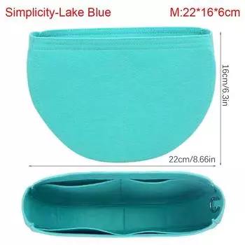 Сумка для хранения, вставная сумка, сумка-подставка, органайзер, высококачественная внутренняя сумка Lake Blue-Simplicity-M(22x16x6cm)