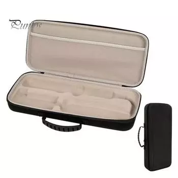 Сумка для хранения выпрямителя для волос с сетчатым карманом, большой вместимости, ударопрочный, устойчивый к царапинам, жесткий дорожный чехол с застежкой-молнией для Airstrait HT01 чёрный