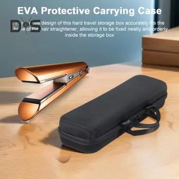 Сумка для хранения выпрямителя для волос. Жесткий чехол для переноски с ручкой. Застежка-молния. Противоударная, ударопрочная, водонепроницаемая сумка для хранения для Airstrait HT01. чёрный