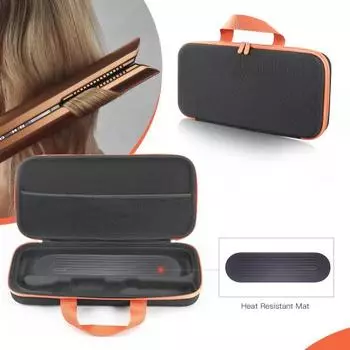 Сумка для хранения выпрямителя для волос Жесткий чехол для переноски с противоударным слоем EVA на молнии Ударопрочная водонепроницаемая сумка для хранения для Airstrait HT01 чёрный
