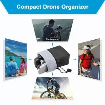 Сумка для хранения Yousheng, мягкая внутренняя ткань, износостойкая, большая вместимость, защитный органайзер для OM 5/OM 4 SE/Osmo Mobile 3 чёрный