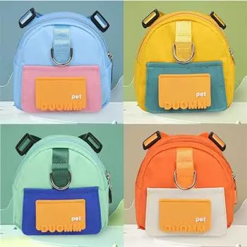Сумка для хранения закусок для домашних животных, вместительный многофункциональный рюкзак для собак, регулируемая шлейка, подходит для путешествий, пеших прогулок S оранжевый