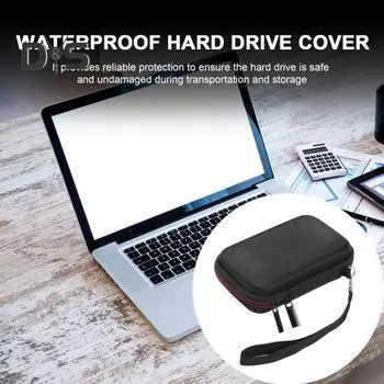 Сумка для хранения жесткого диска Жесткий чехол из ЭВА с сетчатым карманом на молнии с мягкой подкладкой Противоударный портативный чехол для SAMSUNG T1/T3/T5 чёрный