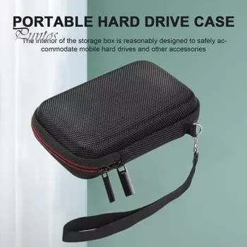 Сумка для хранения жесткого диска Жесткий чехол из ЭВА с сетчатым карманом на молнии с мягкой подкладкой Противоударный портативный чехол для SAMSUNG T1/T3/T5 чёрный