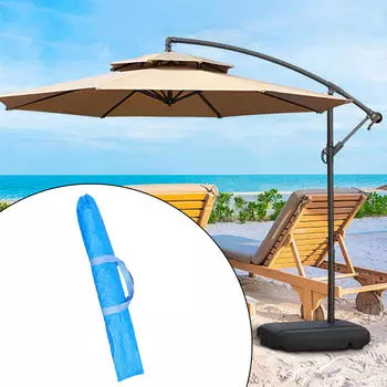 Сумка для хранения зонта для патио, прочная, складная, премиум-аксессуар с ручкой, водонепроницаемая 130cmx23cm_Patio Umbrella Bag