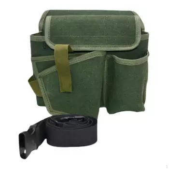 Сумка для инструментов электрика на пояс, брезент, портативный, практичный, удобный органайзер с регулируемым ремнем для