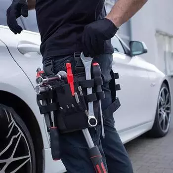 Сумка для инструментов электрика с регулируемым ремнем, водонепроницаемая ткань, прочный шов, многофункциональный инструмент чёрный