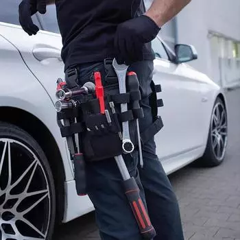 Сумка для инструментов электрика, сумка для хранения, просторная вместимость, встроенный держатель бит, компактная портативная кобура