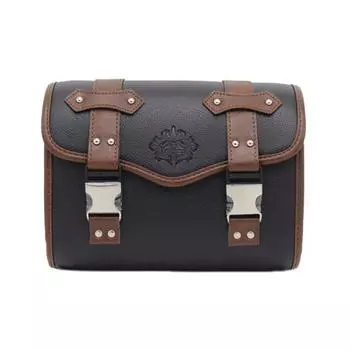 Сумка для инструментов для мотоцикла, сумки для подвешивания на руль из искусственной кожи в стиле ретро, водонепроницаемая сумка для велосипедного багажа, большая 27.5x13x20.5cm