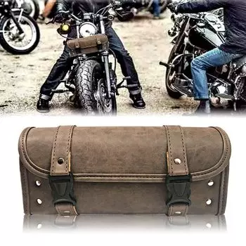 Сумка для инструментов для мотоцикла, велосипеда, мотоцикла, седельная сумка, водонепроницаемая, Kawasaki, Suzuki, Honda, Harley, общего назначения, коричневого цвета