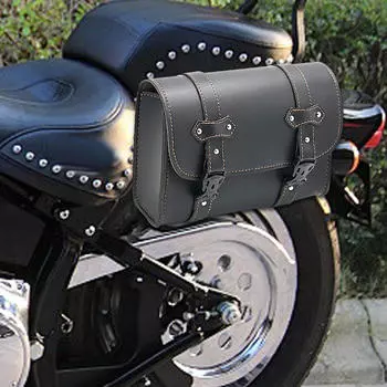 Сумка для инструментов для мотоцикла, велосипедный багаж, простая установка, аксессуар для езды, винтажный дизайн, искусственная кожа Black