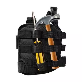 Сумка для инструментов для технического обслуживания с зажимом для ремня Сумка для инструментов Многофункциональный портативный инструмент электрика Классифицированное хранилище Строитель чёрный