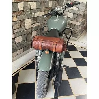 Сумка для инструментов, кожаное седло для мотоцикла, боковая седельная сумка для мотоцикла, натуральный багаж 12x5x5 inch