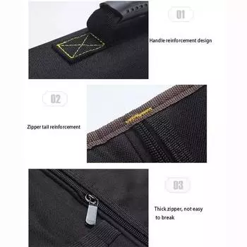 Сумка для инструментов Многофункциональная катушечного типа Высококачественная сумка для хранения инструментов Электрик Техническое обслуживание Утолщенная износостойкая Дакроновая 1 шт. 37cm length чёрный