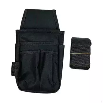 Сумка для инструментов на пояс с несколькими отделениями для техников и электриков чёрный