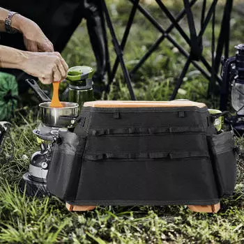 Сумка для инструментов на табуретку, складной чехол, чехол для кемпинга на открытом воздухе чёрный