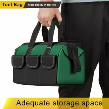 Сумка для инструментов с ручкой на молнии, дизайн с большим отверстием, большая вместительная сумка из водонепроницаемой ткани, сверхпрочная большая сумка 13Inch