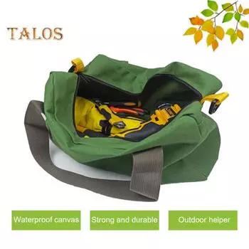 Сумка для инструментов с широким горлом, органайзер для хранения с ручкой, многоцелевая прочная холщовая сумка для хранения инструментов большой вместимости 12Inch