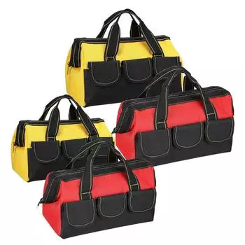 Сумка для инструментов с водонепроницаемым жестким дном, прочная сумка для инструментов с широким горлом для различных инструментов, электрика, плотника, механика
