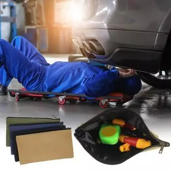 Сумка для инструментов с застежкой-молнией-карабином Утолщенная двухслойная ткань Износостойкий прочный органайзер Сумки для инструментов синий