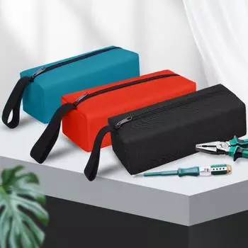 Сумка для инструментов, водонепроницаемая, многофункциональная, для хранения предметов, портативный чехол для переноски шурупов из полиэстера, гвоздей, сверла для повседневной жизни S чёрный