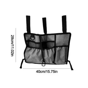 Сумка для инвалидной коляски Водонепроницаемая Подвесная сумка для подлокотника инвалидной коляски Несколько карманов Большая вместимость Многофункциональная для большинства ходовых колес 15.75x11.02x0.39inch серый