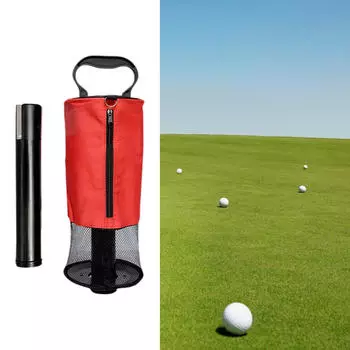 Сумка для извлечения мячей для гольфа Сборщик оборудования со съемной трубкой красный