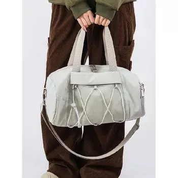 Сумка для йоги lulu Большая вместительная спортивная сумка для осени и зимы Новая спортивная сумка с независимым отделением для обуви для путешествий и деловых поездок Сумка через плечо Single Bag белый