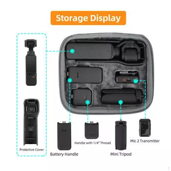 Сумка для камеры Gimbal Storage Handle Adapter Box Защитная сумка Легкая для Pocket 3