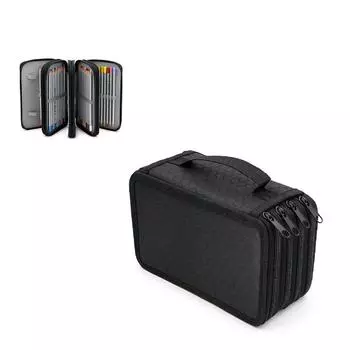 Сумка для канцелярских принадлежностей для рисования, 72 цветных карандаша чёрный