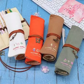 Сумка для карандашей Roll Up Pen Bag Pen Bag Roll Pencil Bag Pen Case Roller School Supplies зелёный